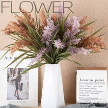 Load image into Gallery viewer, Artificial Flowers Flocked Plastic Lavender Bundle Fake Plants Wedding Bouquet Indoor Outdoor Home Kitchen Office Table