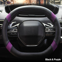 Load image into Gallery viewer, 34cm Car Steering Wheel Cover Leather Non-slip Steering Wheel Cover For Peugeot 3008 4008 5008 for Four Seasons