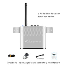 Load image into Gallery viewer, MEASY AV530 5.8GHZ 8 Channel 300m/1000FT Wireless Audio Video AV SD TV Sender Transmitter & Receiver