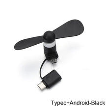 Load image into Gallery viewer, Portable Phone Fan 2 in 1 Type-C Small Mini Fan for Mobile Phone
