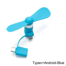 Load image into Gallery viewer, Portable Phone Fan 2 in 1 Type-C Small Mini Fan for Mobile Phone