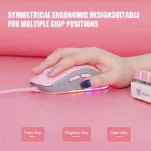 Load image into Gallery viewer, CW918 RGB Wired Mouse with Cute Cat Paw 6 Levels Adjustable 7200 DPI Precise Optical Silent Gaming Mice