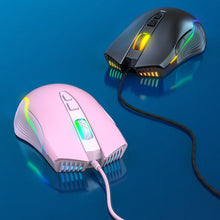 Load image into Gallery viewer, CW905 Pink Wired Gaming Mouse 7 Programmable Buttons 6 Levels Adjustable DPI 7 RGB Lighting Modes Ergonomic Mice for PC