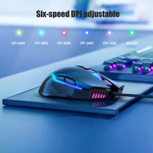 Load image into Gallery viewer, CW905 Pink Wired Gaming Mouse 7 Programmable Buttons 6 Levels Adjustable DPI 7 RGB Lighting Modes Ergonomic Mice for PC