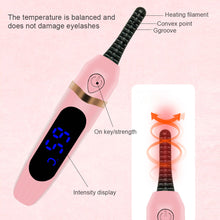 Load image into Gallery viewer, Digital Display Electric Eyelash Curler Portable USB Charging Heated Eyelash Curler Three-speed Temperature Control Eyelash Curler