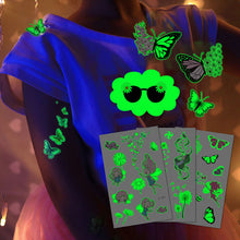 Load image into Gallery viewer, Cartoon Children Butterfly Glow-in-the-dark Tattoo Sticker Waterproof Temporary Tattoo Stickers Flower Women Fairy Child Tattoo Sticker