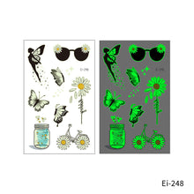 Load image into Gallery viewer, Cartoon Children Butterfly Glow-in-the-dark Tattoo Sticker Waterproof Temporary Tattoo Stickers Flower Women Fairy Child Tattoo Sticker