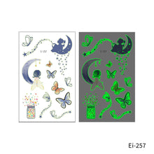 Load image into Gallery viewer, Cartoon Children Butterfly Glow-in-the-dark Tattoo Sticker Waterproof Temporary Tattoo Stickers Flower Women Fairy Child Tattoo Sticker