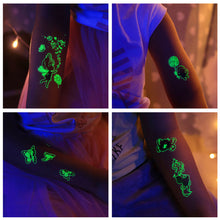 Load image into Gallery viewer, Cartoon Children Butterfly Glow-in-the-dark Tattoo Sticker Waterproof Temporary Tattoo Stickers Flower Women Fairy Child Tattoo Sticker