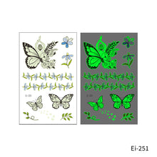 Load image into Gallery viewer, Cartoon Children Butterfly Glow-in-the-dark Tattoo Sticker Waterproof Temporary Tattoo Stickers Flower Women Fairy Child Tattoo Sticker