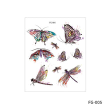 Load image into Gallery viewer, Cartoon Butterfly Temporary Wings Waterproof Tattoo Sticker for Fashion Women Girls Body Finger Art Flowers Tattoo Sticker