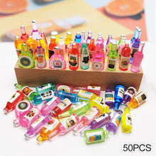 Load image into Gallery viewer, 50Pcs/Set Cute Mini Drinks Bottle Simulation Toy Small Wine Bottle Resin Diy Accessories Mixed Style Milk Tea Cup Ornaments