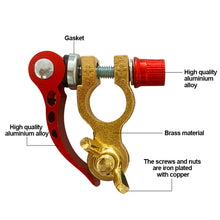 Load image into Gallery viewer, Pair 12V/24V Automotive Brass Material Battery Terminal Auto Wire Cable Clamp Quick Release Car Workshop Tooling Accessories