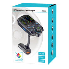 Load image into Gallery viewer, PD Fast Charge Bluetooth Hands-free Car Charger FM Transmitter Car MP3 Player Cigarette Lighter U Disk Card BC86