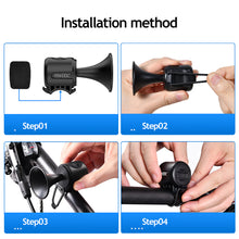Load image into Gallery viewer, Electric Bicycle Horn 120db Loud Bike Bell With Warning Sound Bike Horns With Warning Sound by Battery For Kids Scooters Bikes