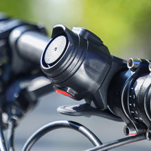 Load image into Gallery viewer, 6 Modes USB Rechargeable Bicycle Electric Bell Horn Handlebar MTB Road Cycling Anti-theft Alarm Horn Motorcycle Bike Accessories