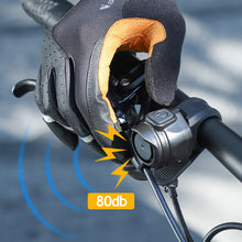 Load image into Gallery viewer, 6 Modes USB Rechargeable Bicycle Electric Bell Horn Handlebar MTB Road Cycling Anti-theft Alarm Horn Motorcycle Bike Accessories