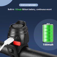 Load image into Gallery viewer, 6 Modes USB Rechargeable Bicycle Electric Bell Horn Handlebar MTB Road Cycling Anti-theft Alarm Horn Motorcycle Bike Accessories