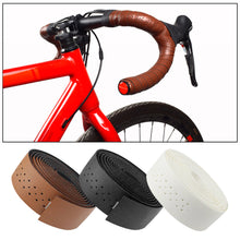Load image into Gallery viewer, 1.9M Fixed Gear Road Bike Handlebar Tape Straps PU Leather Put the Sweat Absorption Hollow Breathable Winding