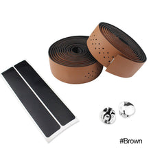 Load image into Gallery viewer, 1.9M Fixed Gear Road Bike Handlebar Tape Straps PU Leather Put the Sweat Absorption Hollow Breathable Winding