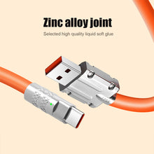 Load image into Gallery viewer, 120W Metal USB Protection Charge Cable Fast Charging Data Cable For Micro Type-C Silicone Quickly Charge With Cable Organizer