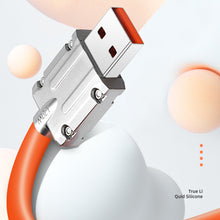 Load image into Gallery viewer, 120W Metal USB Protection Charge Cable Fast Charging Data Cable For Micro Type-C Silicone Quickly Charge With Cable Organizer