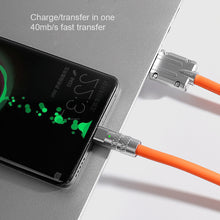 Load image into Gallery viewer, 120W Metal USB Protection Charge Cable Fast Charging Data Cable For Micro Type-C Silicone Quickly Charge With Cable Organizer