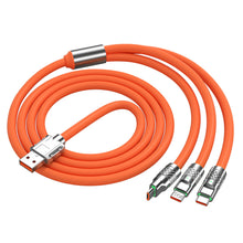Load image into Gallery viewer, 3 IN 1 Zinc Alloy Charging Cable 120W 6A Super Fast Charger USB Protecetion For Micro Type-C With Indicate Light 480 Mbps Transmission