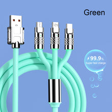 Load image into Gallery viewer, 3 IN 1 Zinc Alloy Charging Cable 120W 6A Super Fast Charger USB Protecetion For Micro Type-C With Indicate Light 480 Mbps Transmission