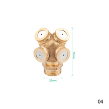 Load image into Gallery viewer, 1/2" Misting Nozzle Brass Atomizing Spray Fitting Nebulizer Hose Connector Water Sprinkler Adjustable for Garden Lawn Irrigation
