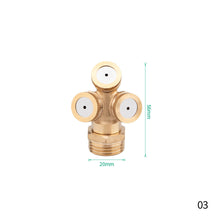 Load image into Gallery viewer, 1/2" Misting Nozzle Brass Atomizing Spray Fitting Nebulizer Hose Connector Water Sprinkler Adjustable for Garden Lawn Irrigation