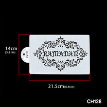 Load image into Gallery viewer, 1Pc Ramadan Eid Mubarak Moon Star Spray Stencils Cake Topper Decor Ramadan Decoration Baking Tools Mould Party Muslim Islamic