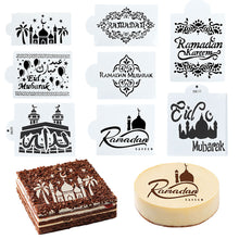 Load image into Gallery viewer, 1Pc Ramadan Eid Mubarak Moon Star Spray Stencils Cake Topper Decor Ramadan Decoration Baking Tools Mould Party Muslim Islamic