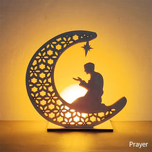 Load image into Gallery viewer, Wooden EID Mubarak LED Light Decoration Ramadan Mubarak Ornaments Islamic Muslim Pendant Eid Al Adha Party Supplies
