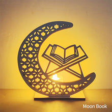 Load image into Gallery viewer, Wooden EID Mubarak LED Light Decoration Ramadan Mubarak Ornaments Islamic Muslim Pendant Eid Al Adha Party Supplies