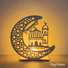 Load image into Gallery viewer, Wooden EID Mubarak LED Light Decoration Ramadan Mubarak Ornaments Islamic Muslim Pendant Eid Al Adha Party Supplies