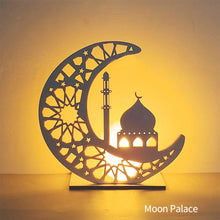 Load image into Gallery viewer, Wooden EID Mubarak LED Light Decoration Ramadan Mubarak Ornaments Islamic Muslim Pendant Eid Al Adha Party Supplies