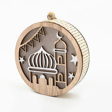 Load image into Gallery viewer, Wooden EID Mubarak LED Light Decoration Ramadan Mubarak Ornaments Islamic Muslim Pendant Eid Al Adha Party Supplies
