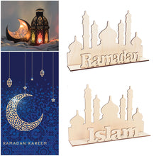 Load image into Gallery viewer, Wooden Ramadan Eid Mubarak Food Tray for Home Cake Display Islam Muslim Eid Al Adha Party Supplies Ramadan Kareem Eid Gifts