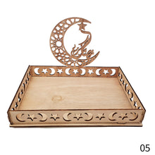 Load image into Gallery viewer, Wooden Ramadan Eid Mubarak Food Tray for Home Cake Display Islam Muslim Eid Al Adha Party Supplies Ramadan Kareem Eid Gifts