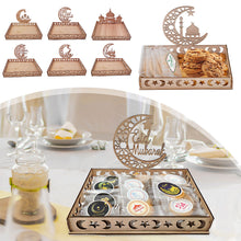 Load image into Gallery viewer, Wooden Ramadan Eid Mubarak Food Tray for Home Cake Display Islam Muslim Eid Al Adha Party Supplies Ramadan Kareem Eid Gifts