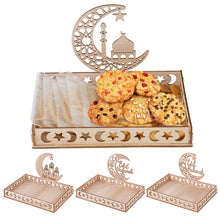 Load image into Gallery viewer, Wooden Ramadan Eid Mubarak Food Tray for Home Cake Display Islam Muslim Eid Al Adha Party Supplies Ramadan Kareem Eid Gifts