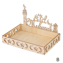 Load image into Gallery viewer, Wooden Ramadan Eid Mubarak Food Tray for Home Cake Display Islam Muslim Eid Al Adha Party Supplies Ramadan Kareem Eid Gifts
