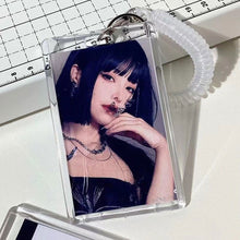 Load image into Gallery viewer, 3inch Kpop Photocard Holder Acrylic Credit ID Bank Card Photo Display Holder Bus Subway Card Protective Case Pendant Gift