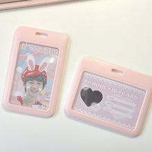 Load image into Gallery viewer, 3inch Kpop Photocard Holder Acrylic Credit ID Bank Card Photo Display Holder Bus Subway Card Protective Case Pendant Gift