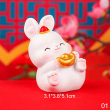Load image into Gallery viewer, Lovely Rabbit Mini Toy Cute Rabbit Statue Doll Micro Landscape Kawaii Desk Car Interior Accessories Home Decoration Kids Gift