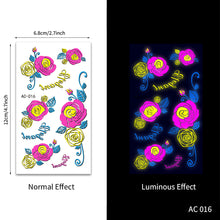 Load image into Gallery viewer, Creative Fluorescent Arm Face Tattoo Stickers Waterproof Club Party Geometric Dragon Rose Luminous Arm Tattoo Stickers