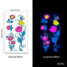 Load image into Gallery viewer, Creative Fluorescent Arm Face Tattoo Stickers Waterproof Club Party Geometric Dragon Rose Luminous Arm Tattoo Stickers