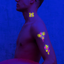 Load image into Gallery viewer, Creative Fluorescent Arm Face Tattoo Stickers Waterproof Club Party Geometric Dragon Rose Luminous Arm Tattoo Stickers