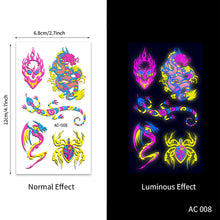 Load image into Gallery viewer, Creative Fluorescent Arm Face Tattoo Stickers Waterproof Club Party Geometric Dragon Rose Luminous Arm Tattoo Stickers